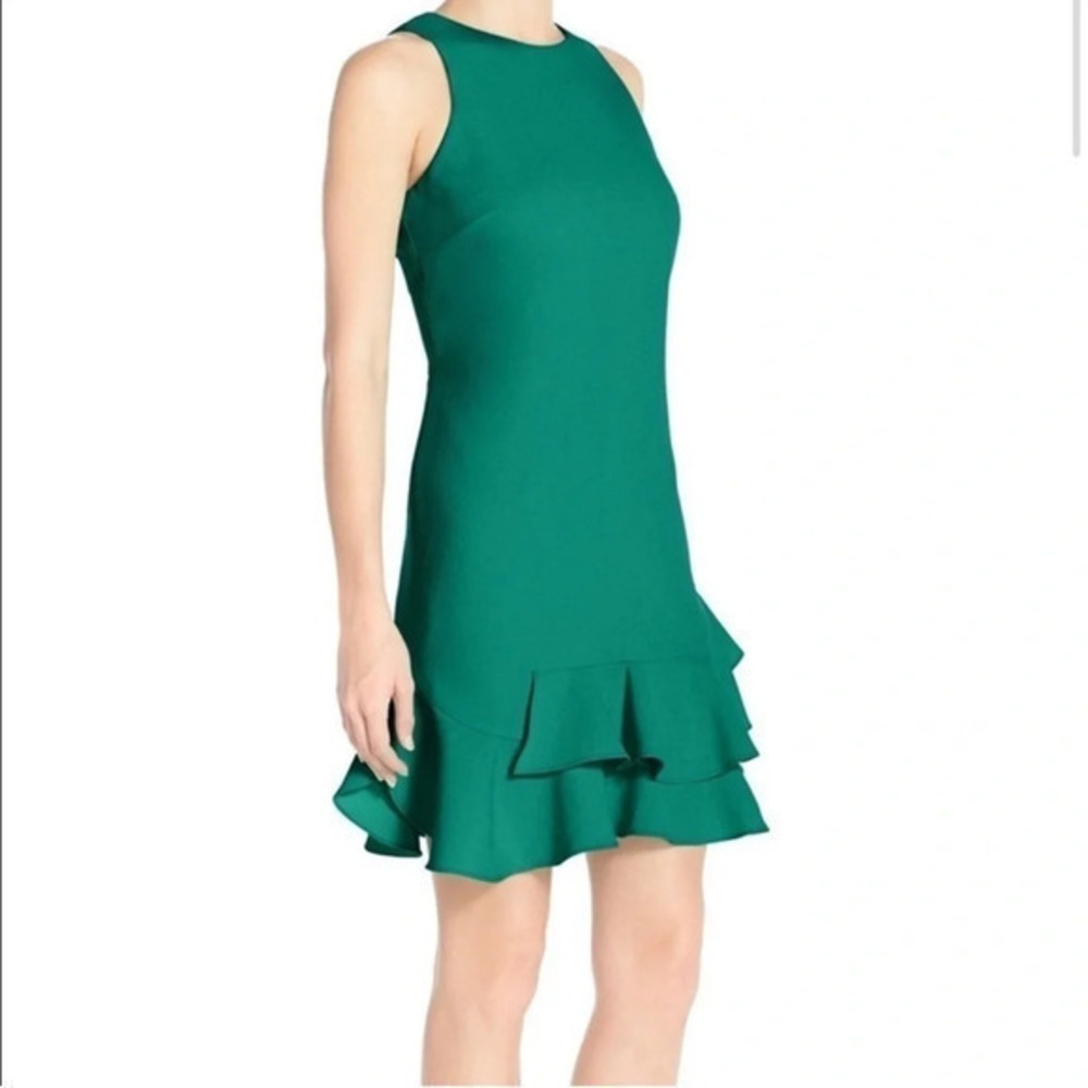 Emerald Ruffle Hem Dress